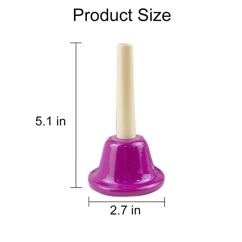 ENNBOM Hand Bell Shake 8 Notes Diatonic Metal Hand Bell Kit Rhythm - Image 4
